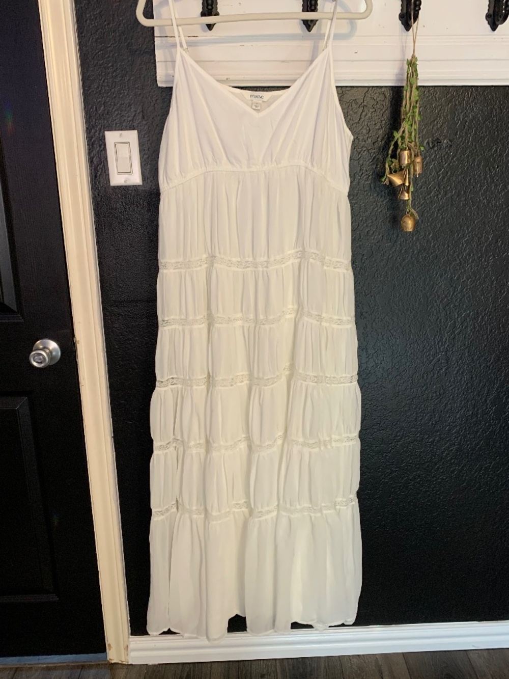 Maeve (Anthropologie) white tiered dress sz XL - flowy, peasant, cottage core